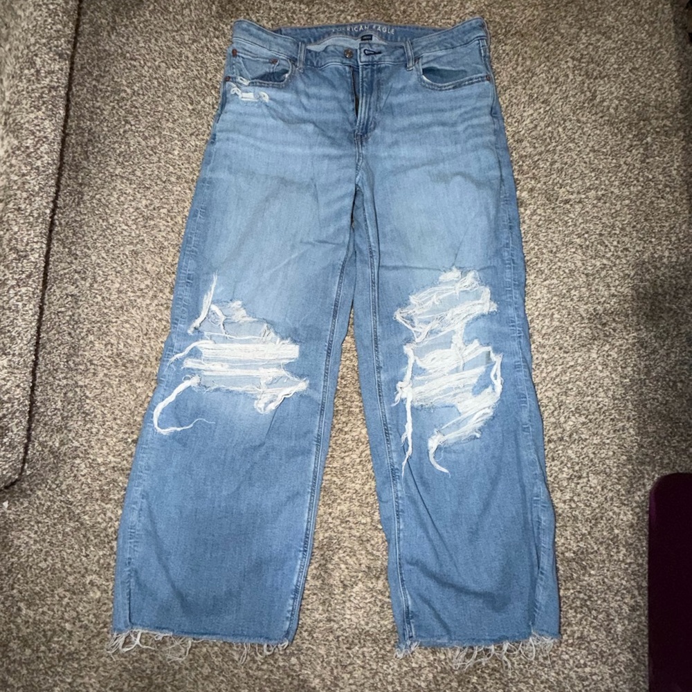American Eagle Outfitters Denim Blue Wide Leg Jeans